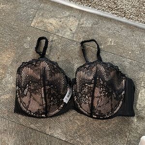 NWT adore me black lace bra 38DD